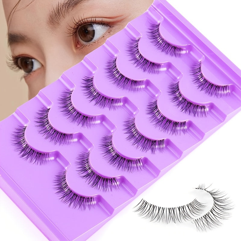 7 Pairs Thick Natural False Eyelashes Large Capacity Curling Simulated Lashes