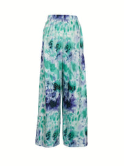 Plus Size Tie Dye Wide Waist Loose Wide Leg Pants