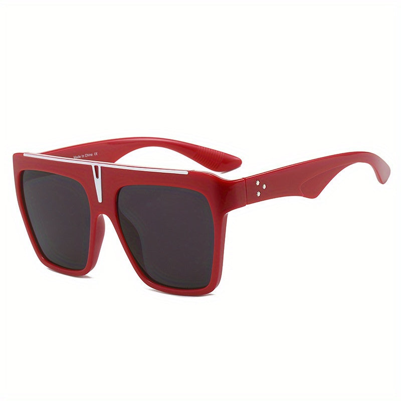 Square Jelly Rivet Top Bar Sunglasses UV400