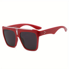 Square Jelly Rivet Top Bar Sunglasses UV400