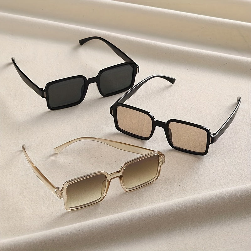 3 Pairs Square Sunglasses Unisex Anti Glare UV400 Shades for Driving