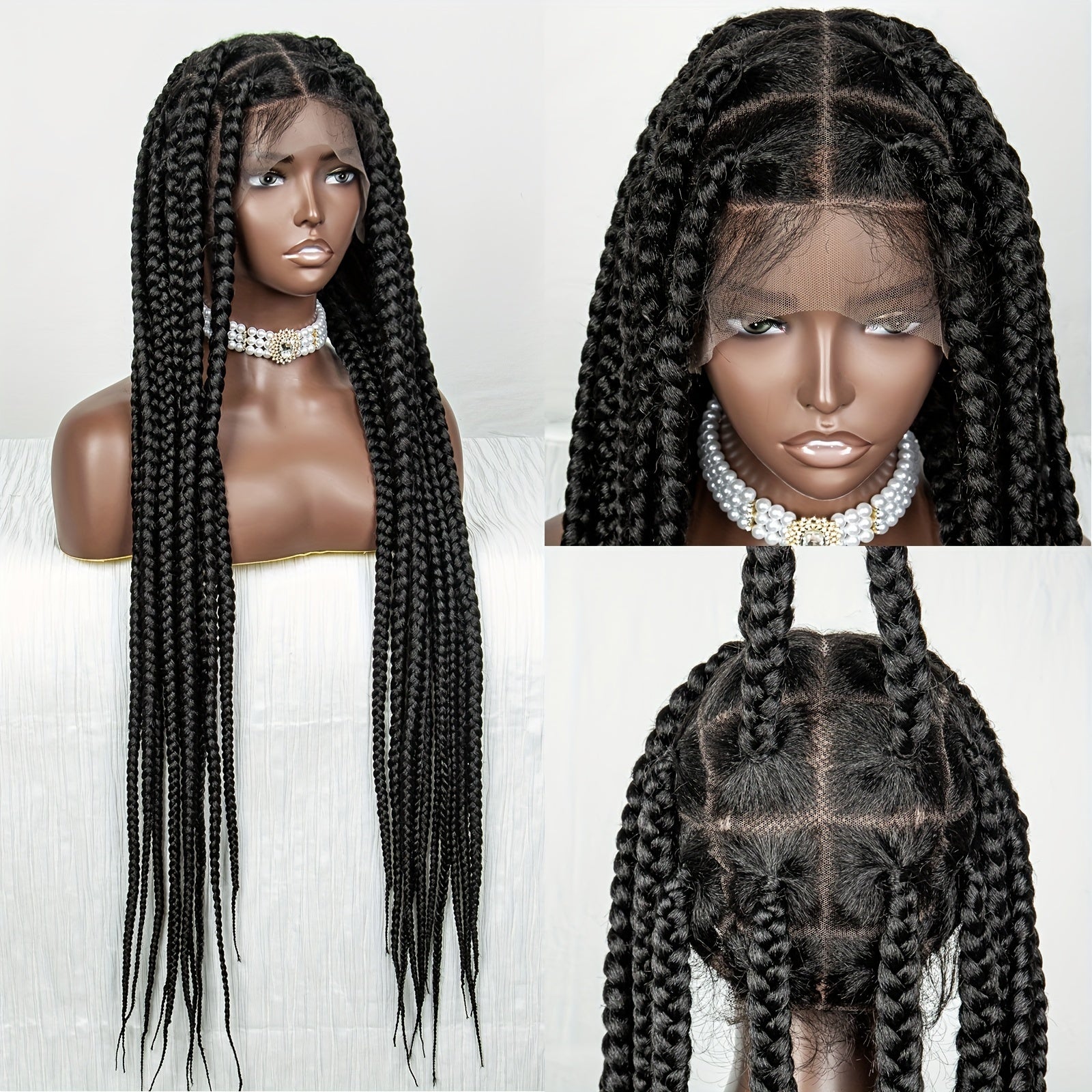 Full Lace Synthetic African Braid Wig Big Strands Beginner Friendly