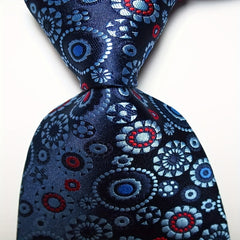 Red Jacquard Woven Paisley Tie Men's Necktie Set