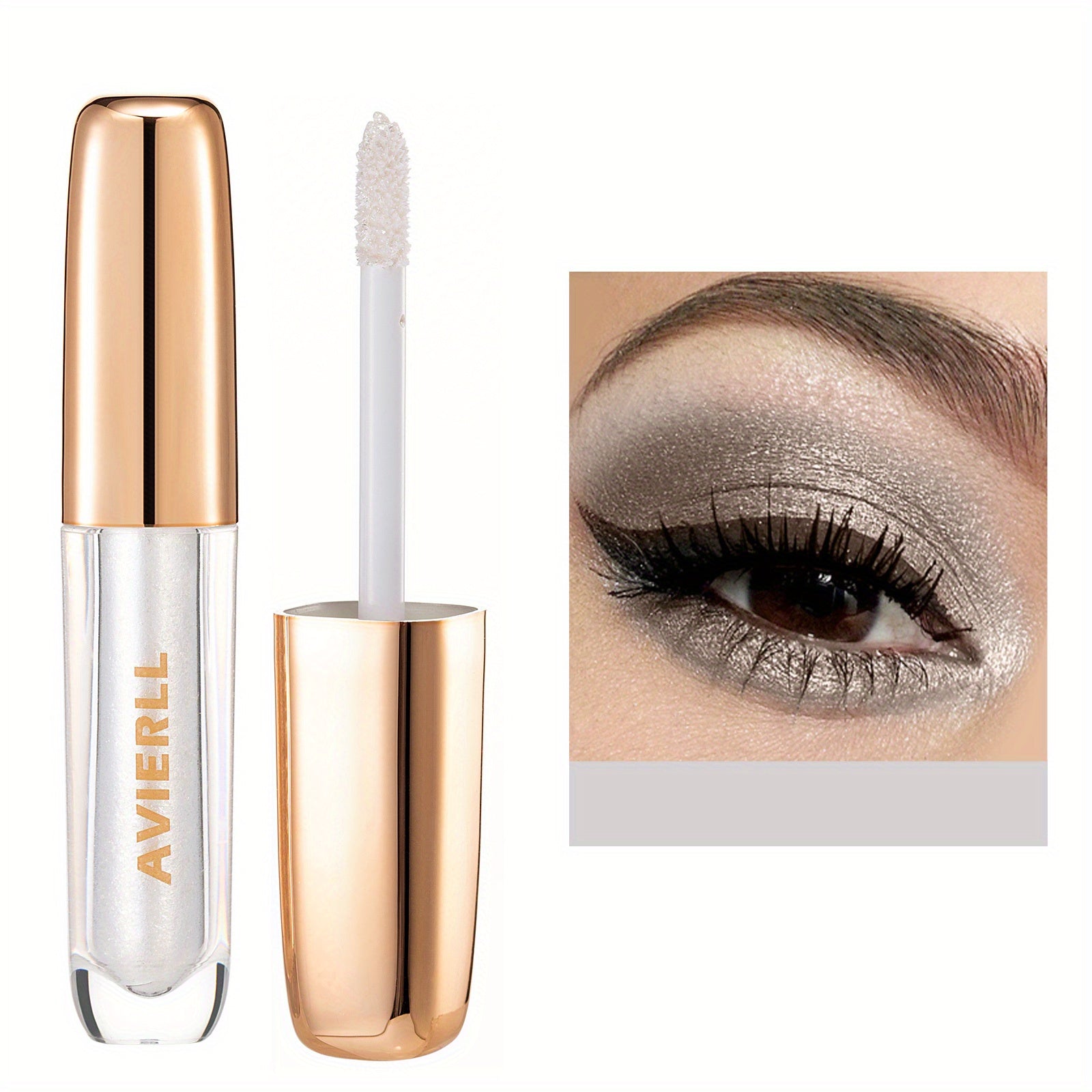 Glitter Eyeshadow Waterproof Fast Drying Eyeliner Metallic Shimmer Golden Brown