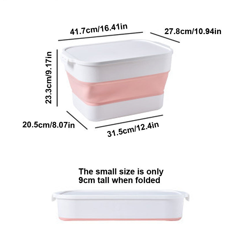 Foldable Plastic Storage Box with Cover for Camping and Household