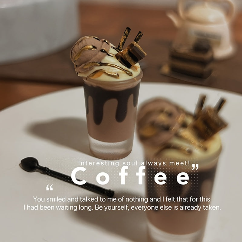 Hazelnut Cocoa Ice Mocha Drink Realistic Durable Lifelike Chocolate Whipped