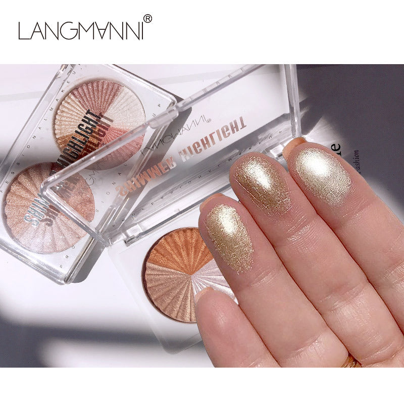 LANGMANNI Double Disc Crystal Highlighter Bronzers Palette