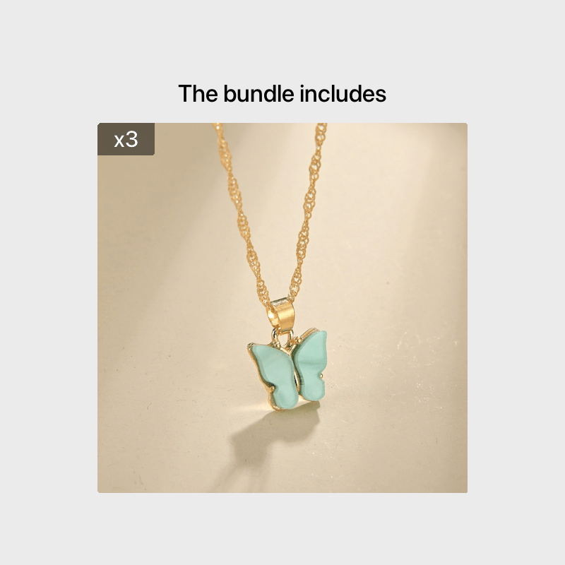 Butterfly Pendant Necklace Dainty Chain Neck Jewelry Birthday Gift