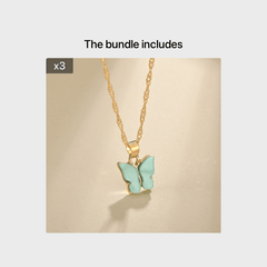 Butterfly Pendant Necklace Dainty Chain Neck Jewelry Birthday Gift