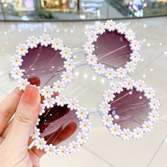 Girls Daisy Flower Frame Sunglasses Sun Protection Holiday Gift
