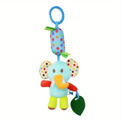 Baby Stroller Pendant Plush Soothing Toy Chime Teether Animal Wind