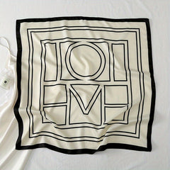 Stripe Print Casual Square Scarf & Bandana Women Headwrap Silk Satin