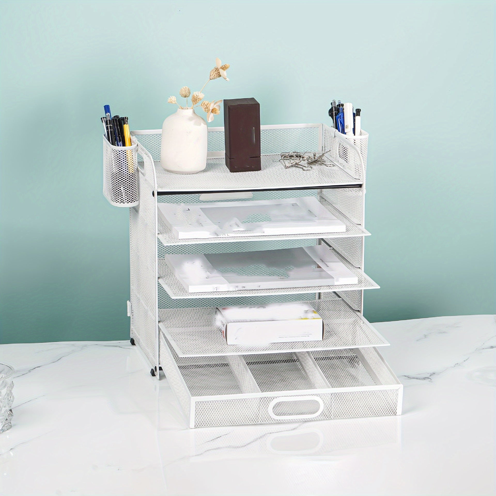 Desktop File Storage Rack for Office and Study