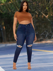 Women's Plus Cut Out High Rise Skinny Jeans