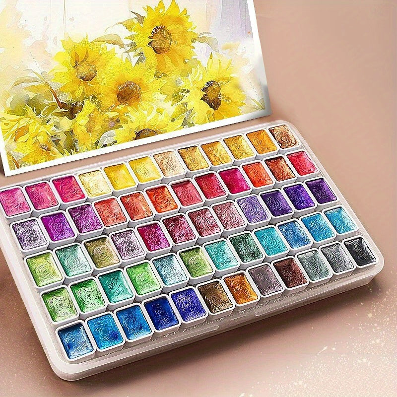 Glitter Watercolor Solid Paints Vibrant Shimmering Art Supplies