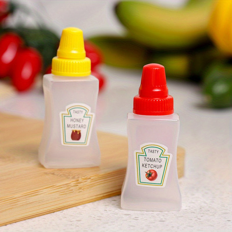2pcs Mini Ketchup Bottles for Lunch with Salad Sauce