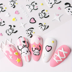 5D Embossed Flower Nail Art Stickers Self Adhesive Sunflower Dasiy Nail Art