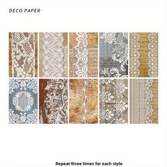 30pcs Lace Story Series Journal Diary Decoration Material Pack Non Self Adhesive