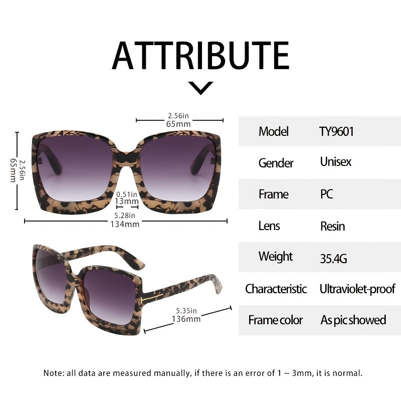Multicolor Women's Square Sunglasses with Zipper Box