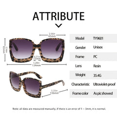 Multicolor Women's Square Sunglasses with Zipper Box