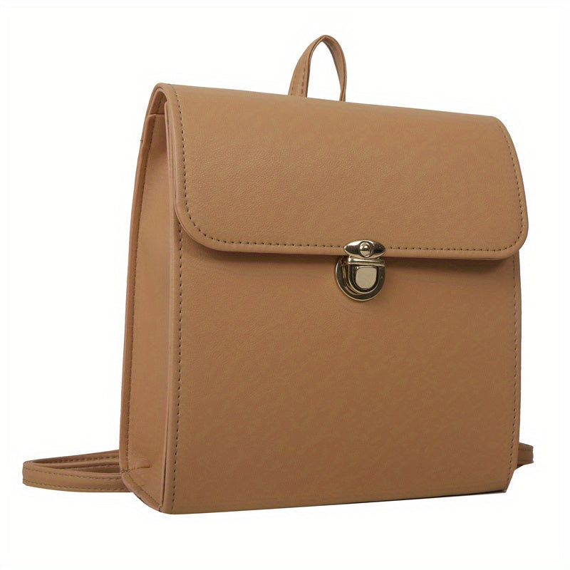 British Preppy Style Backpack with Buckle Decor