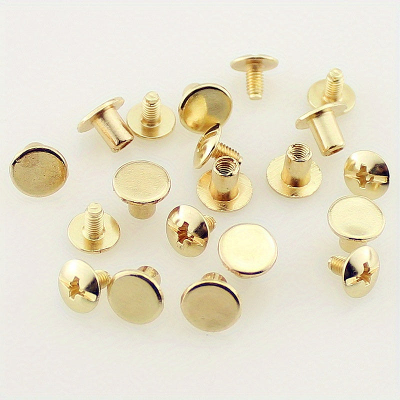 100 Sets Mixed Colors Round Flat Head Chicago Screws For Leather