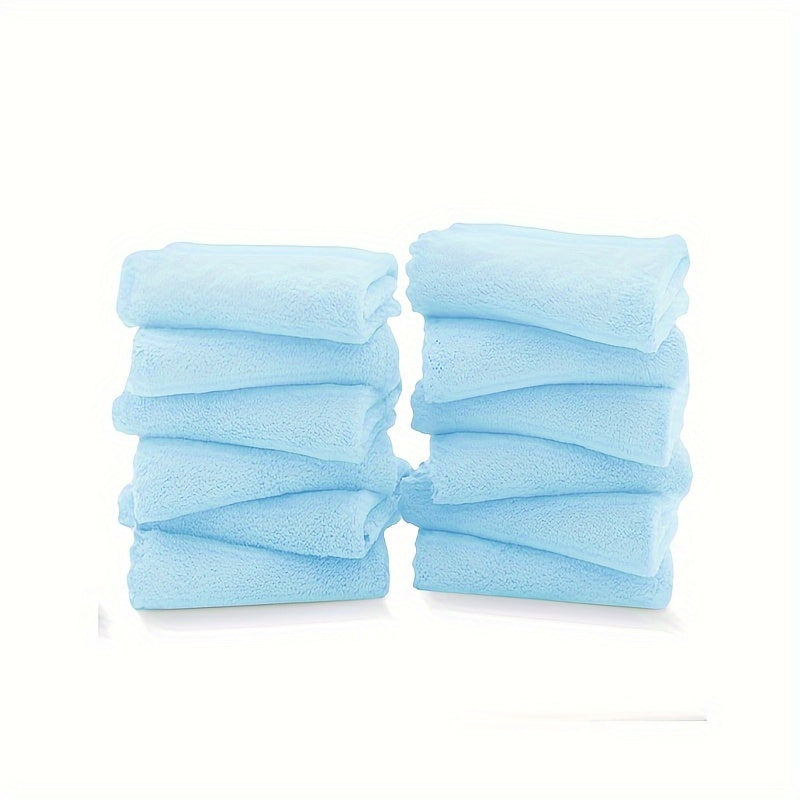 12pcs Washcloths Set Quick Drying Soft Microfiber Coral Velvet Highly Absorbent