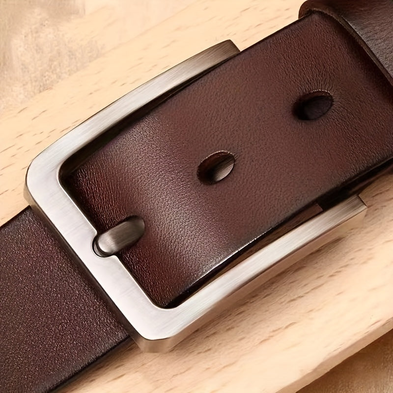 Pin Buckle Leather Belt Vintage Casual Middle aged Youth Leather Belt For Men