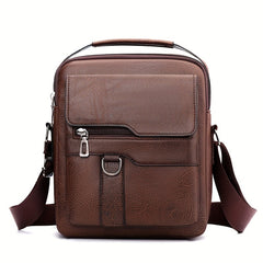 Men's Vintage PU Leather Shoulder Bag Business Satchel