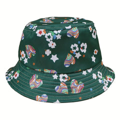 Flower Print Fisherman Hat Wide Brim Bucket Hat For Men