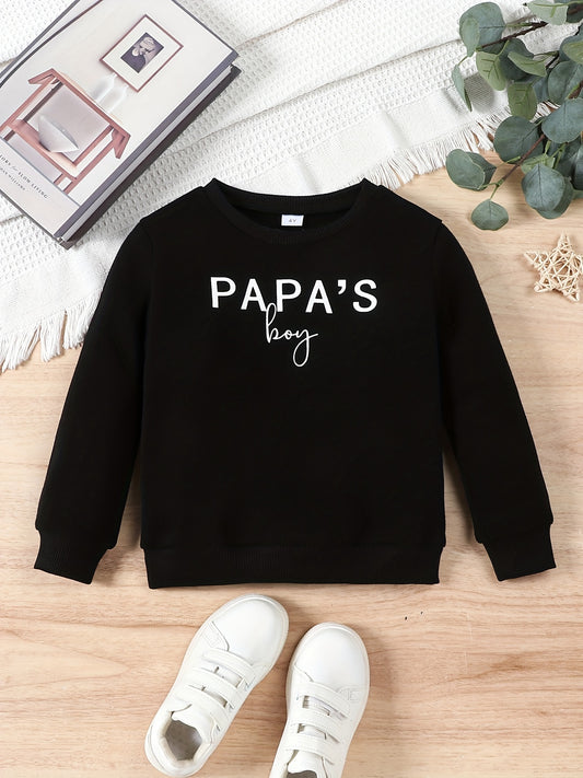 Toddler Kid's PAPA'S BOY Sweatshirt Long Sleeve Top Crew Neck Pullover