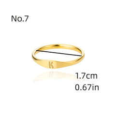 Golden & Platinum Stainless Steel Men's 26 Letters Carved Ring