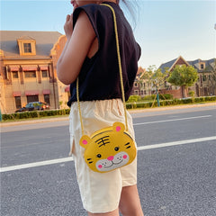 Kids Cartoon Animal Crossbody Bag With Strap And Zipper