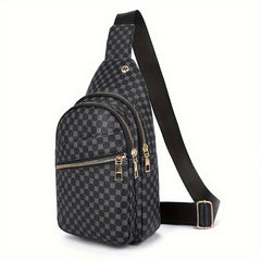 Men's Classic Chest Bag PU Sling Bag