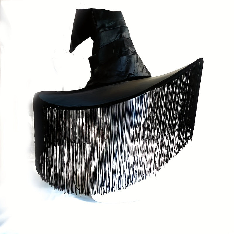 Gothic Tassel Witch Hat Halloween Costume Accessory