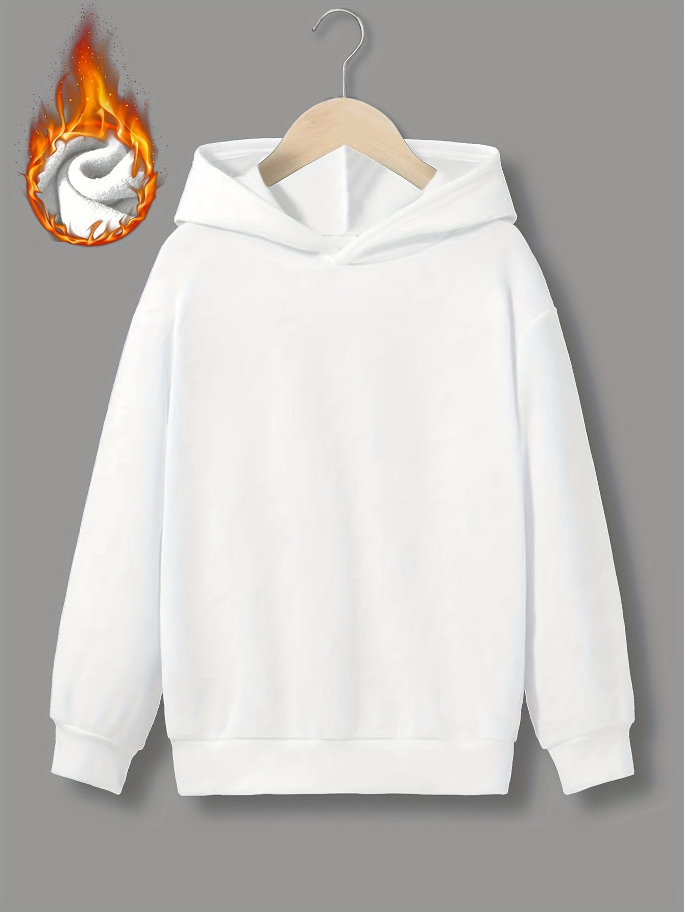 Solid Long Sleeve Hoodies Warm Pullover For Spring Fall Winter