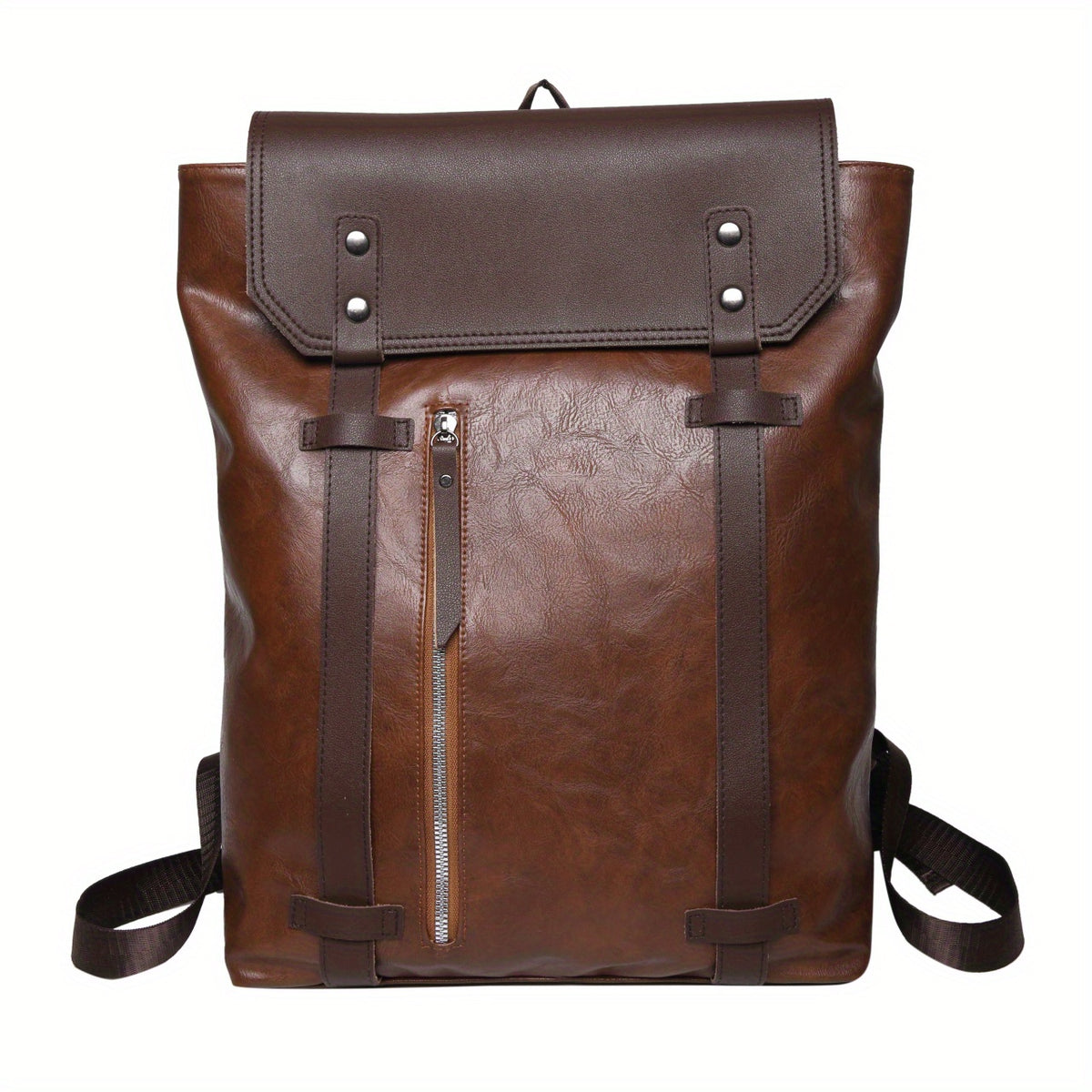 Vintage PU Leather Laptop Backpack for Travel