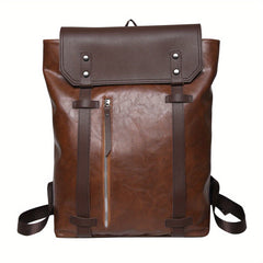 Vintage PU Leather Laptop Backpack for Travel