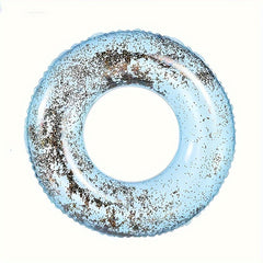 Glitter Swim Tube Transparent Pool Inner Tube w/ Sequins for Beach Pool Party