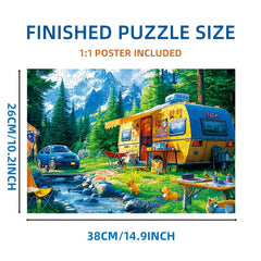 1000pcs Mini Jigsaw Puzzle 38x26cm Portable Paper Puzzle