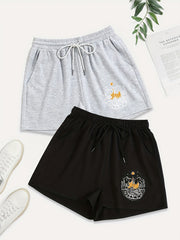 2 Pack Women's Plus Size Sporty Shorts Set