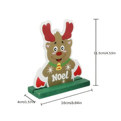 Christmas Wooden Ornament Painted Mosaic Santa Decoration