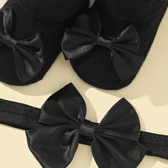Baby Girls Bow Headband & Socks Gift Set