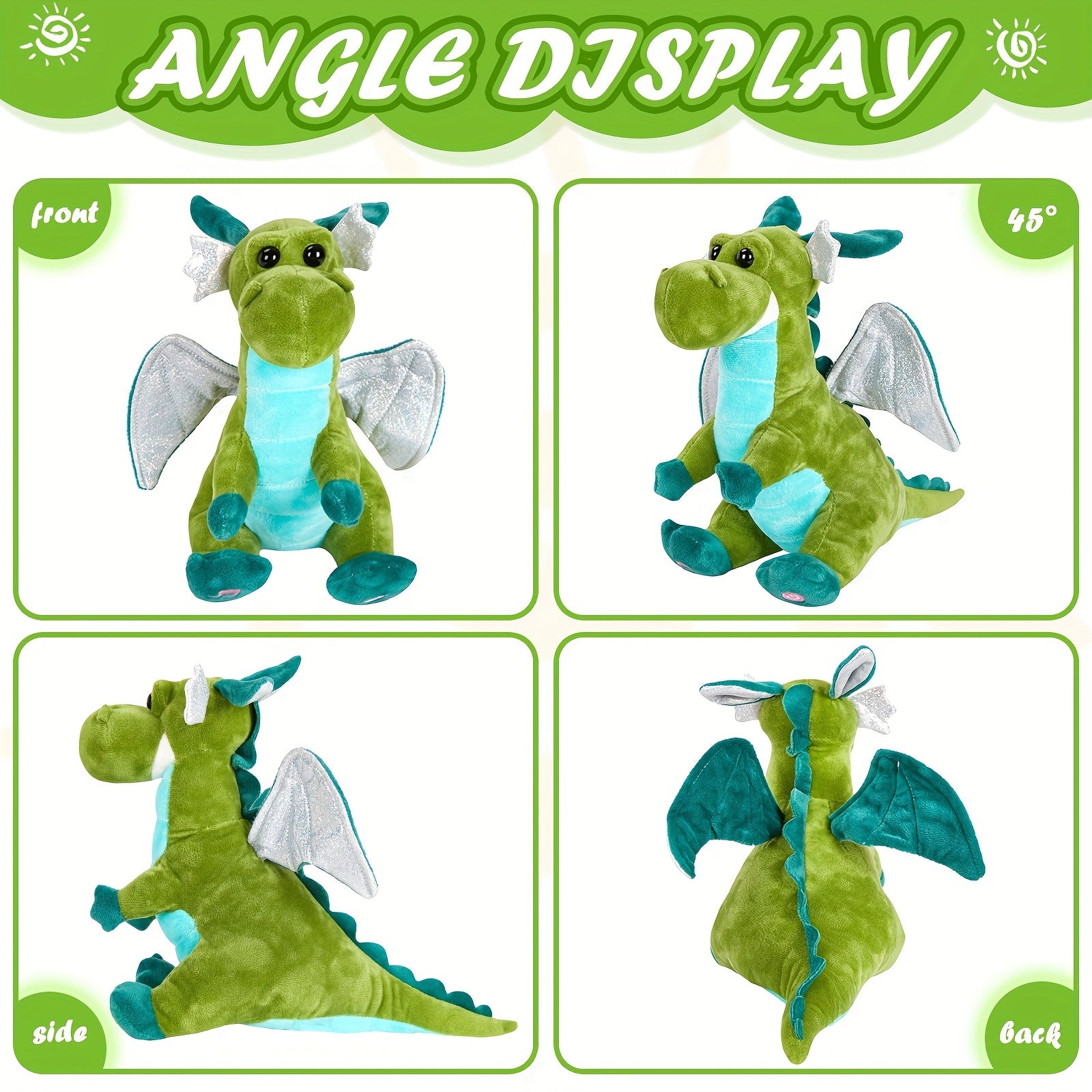 Luminous Dinosaur Plush Toy Soft Stuffed Animal with Wings