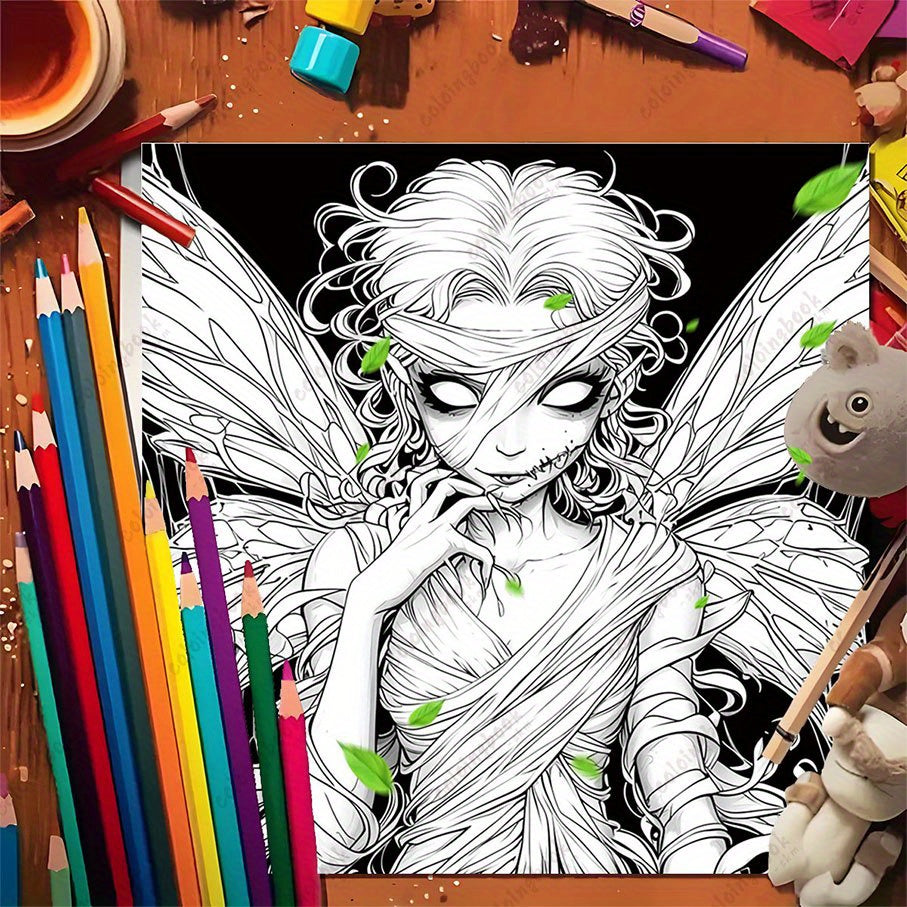 Horror Fairy Drawing Coloring Book - Upgraded Deluxe Edition