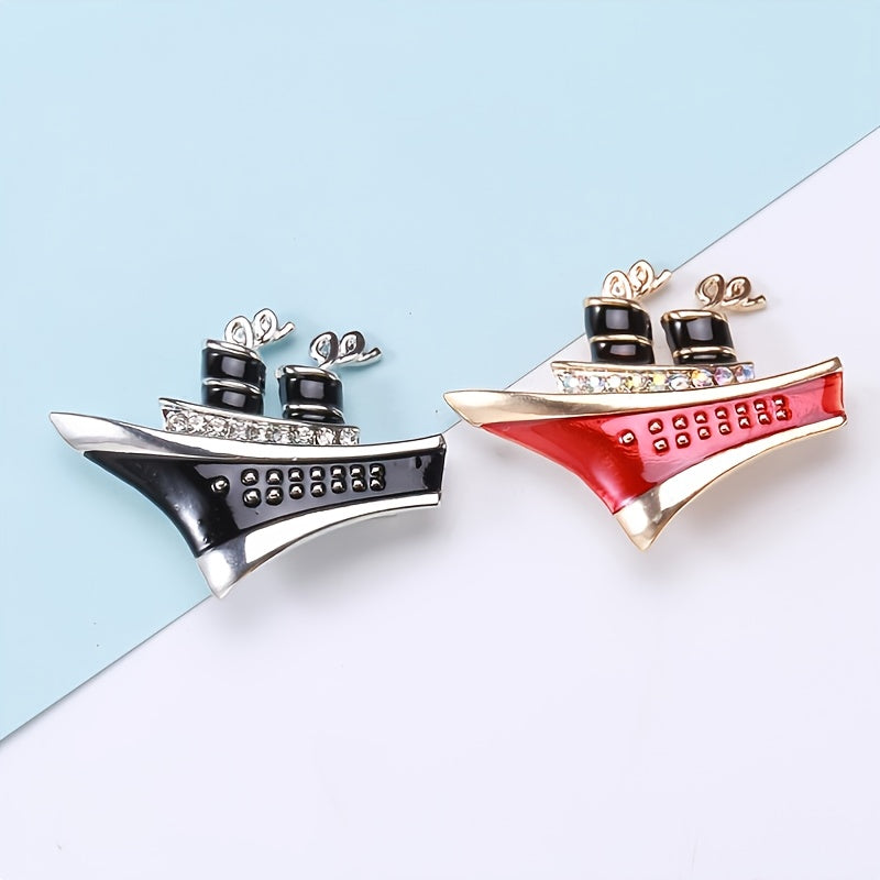 Men's Funky Style Iridescent Rhinestone Brooch Accessory