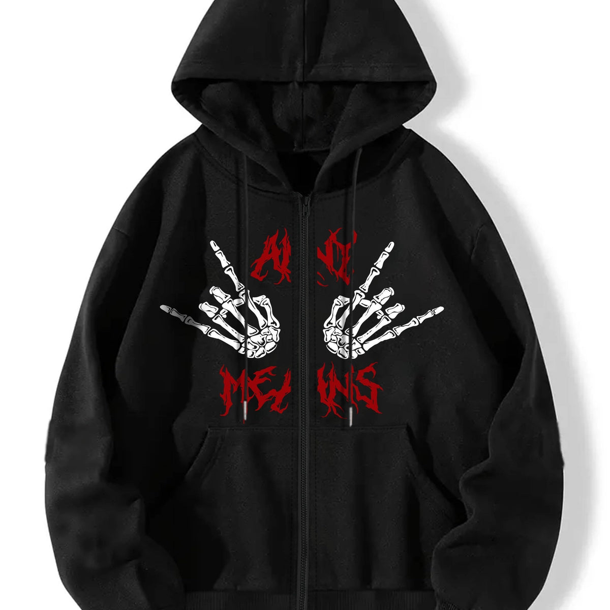Skeleton Hands Graphic Hooded Sweatshirt for Halloween