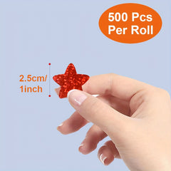 500 Colorful Star Stickers Roll, Self-Adhesive Seal Decorative Stickers