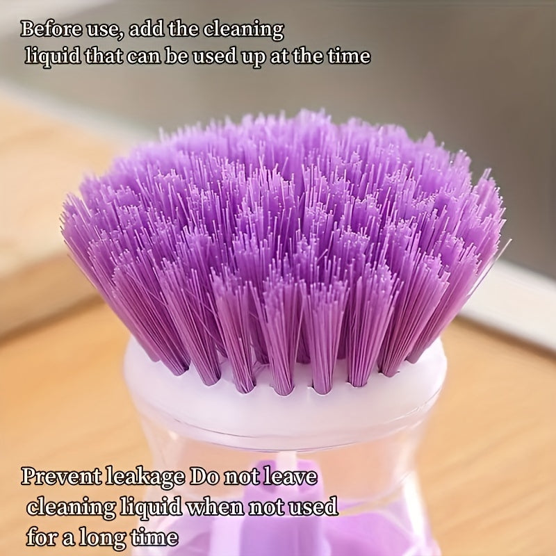 2pcs Dish Brush With Soap Dispenser Pot Washing Brush