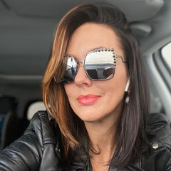 Square Frame Sunglasses Irregular Rim Metal Sun Glasses For Women Girls